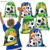 Backpacks 1-20 football themed gift bags non-woven football drawstring bags childrens sports birthday party gifts decorative items Y240411