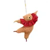 Keychains Creative Ballet Bear Car Hangers Schattige kamer Paar Decoratie Bag Charm Plush Materiaal Geschikt voor