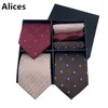 Bow Ties 15 Wysokiej klasy męskie zestawy męskie zestawy z pudełkiem prezentowym luksus Paisley jedwabny Jacquard tkany garnitur kieszonkowy krawat kwadratowy