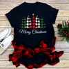 Buon Natale Stampa per alberi da donna Maglietta a manica corta O collo Susse Women Tshirt Ladies maglietta per camicia Camisetas Mujer