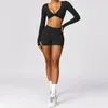 Set attivi sexy abbigliamento da esterno set sport set di sport set rapido per adattamento fitness abiti da yoga donne a maniche lunghe