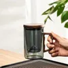 Wine Glasses Glass Separate Filter Tea Cup Household Office Heat Resistant High Temperature Flower Originality Rose Mug