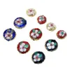 Wheel/Cylinder Shape Enamel Handmade Craft Flower Cloisonne Copper Spacer Beads Charms For Jewelry Making DIY Bracelet Eardrop