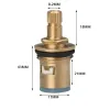 Replacement Brass Ceramic Disc Valve Tap Cartridge Valve Core Faucet Cold Water And Hot Water Universal Ceramic Chip