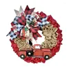 Flores decorativas Corona de puertas de Navidad Cincbon Bow Holiday 40 cm/15.74 pulgadas Merrible camión rojo decoración de la casa del hogar de temporada