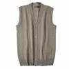 Höst- och våren ren färgtröja Vest Men Sticked Cardigan Suit Vest Korean Style Wool Suit Vest Slim Fit Waistcoat A71