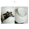 2PC/SET Pure Pure Handwriting Fretun Ceramic sem preocupações Copo de porcelana branca chinesa Copa de chá retrô de uma xícara de copo mestre 50ml