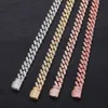 8 mm roze diamant rose goud ketting Cubaanse ketting aangepaste pass vvs diamant tester sieraden sleutelbeen ketting voor vrouwen en herencadeau