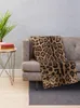 Leopard Print Skin Throw Blanket Sofá Manga de manta polar