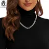 Chains ORSA JEWELS 925 Sterling Silver Fashion Pearl Choker Necklace Handmade Freashwater Baroque Chain For Women Jewelry GPN60