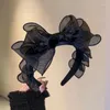 Fournions de fête Elegant Bandband Black-Butterfly Bow pour les femmes accessoires de cheveux français