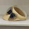 Ball Caps 202403-2508373 Ins chic Japon Summer Fine Straw Pearl Bowknot sans dame Sunshade Hat Woman Visors Cap Visors