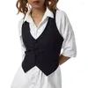 Women's Tanks Women Waistcoat Vest Halter Neck Button Down Dressy Vests Tuxedo Suit Racerback Vintage Streetwear