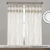 Taquestres cortinas de macram para o painel da janela da porta do quarto com decoração de parede de casamento de anel de madeira - sem haste