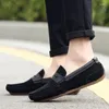 Casual Shoes Fashion Men Split Leather Moccasin Yellow Blue Male Formal Outdoor Business Officer Walking Loafers Driver