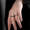 Cluster Rings Romantic Star Ring For Lover Anniversary Accessories Trendy Black Couple Men Women Wedding S925 Sieraden