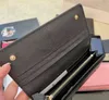 7A kvalitetsdesigner läder plånbok stilfulla män som vikar lg dragkedja triangel plånböcker handväska korthållare anteckningar mey plånböcker med låda flip multipla stilar höga versi