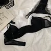 Velvet a colori solidi di lingerie sexy in pizzo che raccoglie il petto grande è un piccolo reggiseno nuovo estate biancheria intima