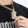 Ice Box stor silver/ 10k fast guld herr diamant Jesus Kristus huvudhänge ised ut hiphop Jesus hänge