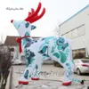 wholesale Outdoor New Year Decorations Advertising Inflatable Bouncers Reindeer Replica 5m Christmas Cartoon Animal Air Blown Deer Rudolph Balloon For Event