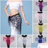 Scene Wear Women Show Costumes paljetter Dansare kjol Hip Scarf Belly Dance Belt Midje kedja Drop Delivery Apparel Otkjg