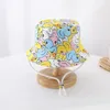 Children Bucket Hats Panama Summer Baby Girls Hat Boys Fisherman Cap Cartoon Cotton Toddler Beach Sun 240403