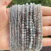 2/3/4 mm à facettes rondes gris Labradorite Stone Seed Spacer Perles pour accessoires de bricolage Bracelet Collier Bijoux de Bracelet Maison de 15 "