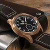 San Martin Cusn8 Bronze Pilot Watch Ronda 6004 Quartz zegar retro proste styl zegarki męskie Pasek 10bar BGW-9 Luminous