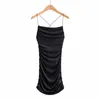 Casual Dresses Women's Slim-Fit Bare Back Rubber Band Strap Dress