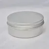 Garrafas de armazenamento 100 x 5 onças de jarra de lata de alumínio vazia Creme de recipiente cosmético com parafuso de metal tampa superior de 150 ml DIY Garrafa de presente