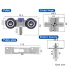 Dobrando o kit de hardware de porta deslizante dobrável portas de celeiro de alumínio trilhas de liga deslizante roda pendurada roda de elevação universal mudo