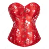 Weihnachtskorett Red Green Korsett für Frauen bustier Schnürung sexy Santa Kostüm Print Green Korsett Dessous Dessous