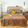 Blankets Jacquard Cotton Gauze Blanket Sofa Cover Queen King Size Summer Quilt Stitch Coverlet Home Bedding Bedspread On The Bed Sheet