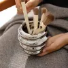Porte-pinceau de maquillage en céramique Décrits les tableurs de table de planter