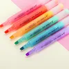 DELVTCH 6 Color Set Highlighter Oblique Tip Fluorescent Marker Pen Office School Wrting Art Drawing Painting Graffiti Stationery