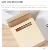 Minyatür boş posta kutusu evi mini posta kutusu minyatür ahşap flip posta kutusu modeli