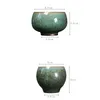 Tazze di piattini in ceramica in ceramica cambi glassa master tazza porcellana semplice ufficio retrò piccolo tazza da tè verde acqua green tazza tè set beadware