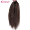 PLADIO Kinky Straight Drawstring Ponytail Extensions Human Hair 90-120 Gram Krullende paardenstaart Afro Clip in Remy Hair Extensions