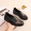 Casual schoenen vrouw echte lederen ontwerper luxe dames veterbasis flats 2024 zwart maat 42