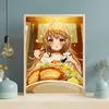 Os personagens japoneses de anime japoneses Kawaii come ramen canvas de pintura de pintura de impressão estética arte de parede para sala de estar decoração de casa