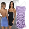 Vestidos casuais estilo americano 2024 verão preto sexy skinny quadril top back back rubber elaborar saia