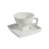 Koppar tefat europeiska keramiska mugg moderna enkelt kontor skrivbord kaffesats uppsättning eftermiddag te ren vit mjölk kreativ hem dekoration