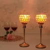 Kristal Mum Tutucu Modern Tealight Candlestick Ana Sayfa Noel Partisi Stand Düğün Yemek Masası Merkez Parçası Dekorasyon