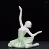 Dekoratif Figürinler Porselen El Sanatları Zarif Yoga Sport Kız Serisi Minyatürler Çay Pet Yaratıcı Ev Dekorasyonu