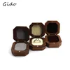 Jewelry Boxes Black Walnut Octagonal Ring Box Jewelry Organizer Storage Box Simple Wedding Suggestions Ring Box Gift Display Box