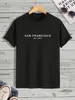 San Francisco Bay Area Men's Men's Casual Trendy Graphic Print Crew Crew Neck Col Shirts T-shirts, Summer surdimensionné surdimensionné