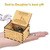 Estatuetas decorativas caixas de música de madeira gravadas vintage de madeira sunshine box box presentes para aniversário/natal (pai para filha)