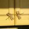 Brass Dragonfly Cabinet Door Knobs Gold Animal Drawer Pulls Home Decor Dresser Knobs Unique Nightstand Pulls Kitchen Hardware