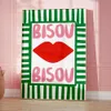 Максималистские эклектичные розовые французские цитаты Bisou Bonjour Bonne Nuit Wall Art Canvas Плакаты гостиная домашняя декор 240411