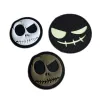 3D PVC Rubber Patches Ghost Skull Face Mask Badge Glow in Dark, Funny Hook and Loop Patch för Halloween Stickers, Ryggsäck